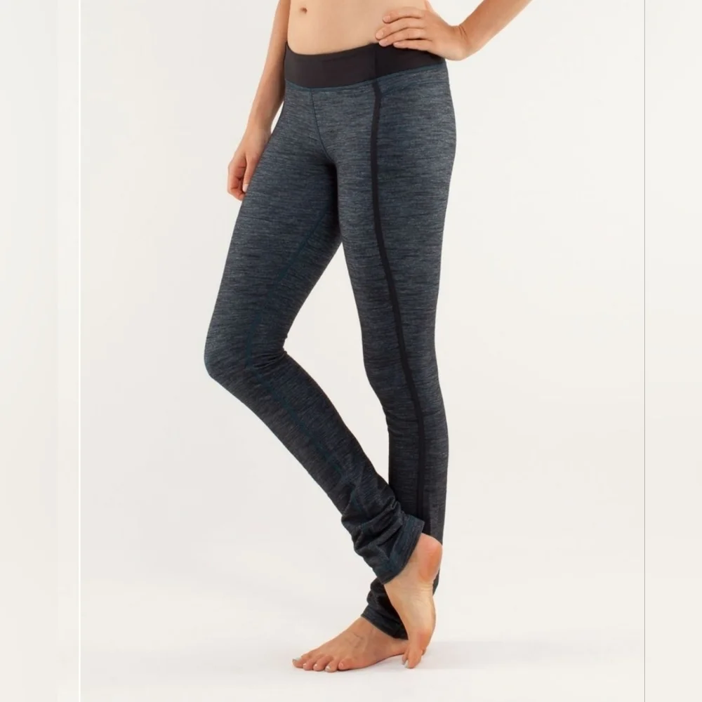 Lululemon Forme Gray and Black Pant Leggings Size 8 Women's